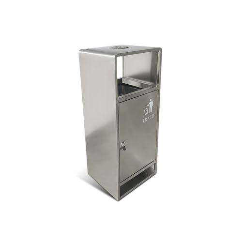 CFY652 Mülltonne 40L Innen-/Außen-Mülleimer, silberner quadratischer Metall-Mülleimer mit seitlicher Öffnung, moderner Haushalts-Mülleimer Garbage Bin CFY652 Mülltonne 40L Innen-/Außen-Mülleimer, silberner quadratischer Metall-Mülleimer mit seitlicher Öffnung, moderner Haushalts-Mülleimer Garbage Bin von CFY652