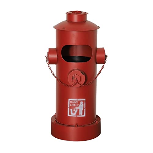 CFY652 Mülltonne Hydranten-Mülleimer im Industriestil, kreativer Retro-Mülleimer, großes Fassungsvermögen, schmiedeeiserner Mülleimer for den Innen- und Außenbereich Garbage Bin(Red) von CFY652