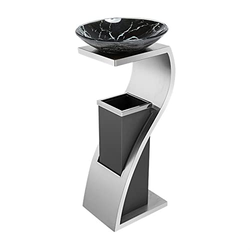 CFY652 Mülltonne Innen-/Außen-Mülleimer, Edelstahl-Mülleimer mit herausnehmbarem Inneneimer und oberer Ablage, gewerblicher Abfallbehälter for Büro, Hotel Garbage Bin(Silver) von CFY652
