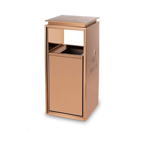 CFY652 Mülltonne Innen-/Außen-Mülleimer, quadratischer Metall-Mülleimer mit Zwei seitlichen Öffnungen, moderner kommerzieller Haushalts-Mülleimer Garbage Bin(Groß) von CFY652