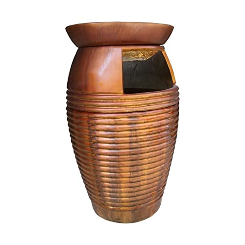 CFY652 Mülltonne Kreativer Outdoor-Mülleimer, zylindrischer GFK-Mülleimer mit Blumentopf Oben, großer Öffnung, for malerische Orte im Straßenpark und andere öffentliche Plätze Garbage Bin(Klein) von CFY652