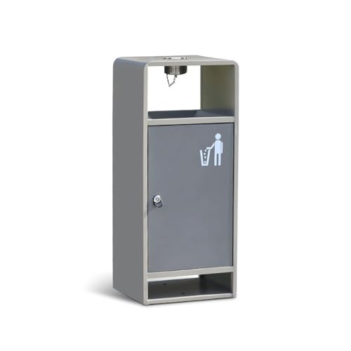 CFY652 Mülltonne Mülleimer for den Innen- und Außenbereich, Grauer, quadratischer Metall-Mülleimer mit seitlicher Öffnung, moderner kommerzieller Mülleimer mit Aschenbecher Garbage Bin CFY652 Mülltonne Mülleimer for den Innen- und Außenbereich, Grauer, quadratischer Metall-Mülleimer mit seitlicher Öffnung, moderner kommerzieller Mülleimer mit Aschenbecher Garbage Bin von CFY652