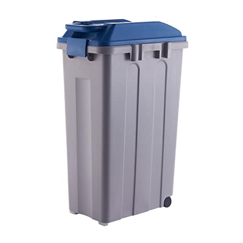 CFY652 Mülltonne Mülleimer mit Deckel, klassifizierter Mülleimer mit großem Fassungsvermögen, 25/35/45 l Mülleimer mit 2 Rädern, for den Innen- und Außenbereich Garbage Bin(45L,Blue) von CFY652