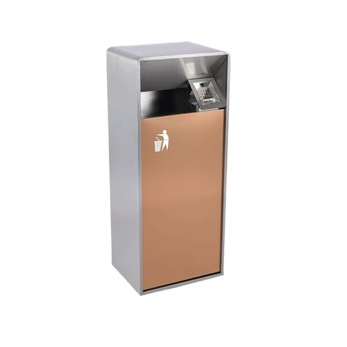 CFY652 Mülltonne Mülltonne for den Außenbereich, farbenfrohe quadratische Metall-Mülltonne mit seitlicher Öffnung, Moderne Haushalts-Mülltonne (mit Aschenbecher), 19 l/40 l Garbage Bin(Mittel) von CFY652