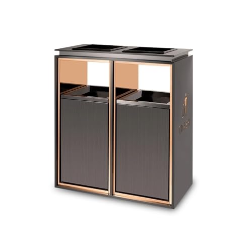 CFY652 Mülltonne Outdoor-Mülleimer, Doppelfass-Metall-Aschenbechersäule, moderner, kommerzieller, großer Mülleimer for den Haushalt (mit Aschenbecher), Grau Garbage Bin(Mittel) von CFY652