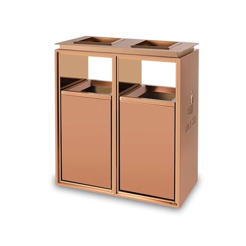CFY652 Mülltonne Outdoor-Mülleimer, Doppelfass-Metall-Aschenbechersäule for den Außenbereich, moderner, kommerzieller, großer Mülleimer for den Haushalt (mit Aschenbecher) Garbage Bin(Mittel) von CFY652