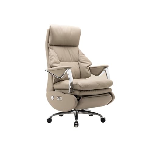 CFY652 Office Chair Elektrischer Chefsessel, Bürostuhl, verstellbar, aus echtem Leder, ergonomischer Computerstuhl for Langen Sitzkomfort Bürostuhl Ergonomisch von CFY652