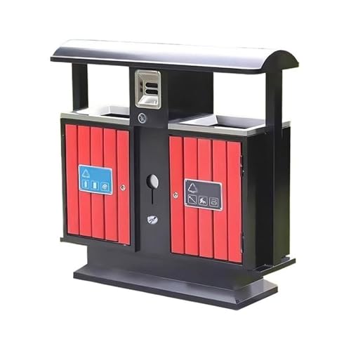 Mülleimer im Retro-Industriestil, Doppelbox, Metallabfallbehälter for öffentliche Plätze im Freien von CFY652