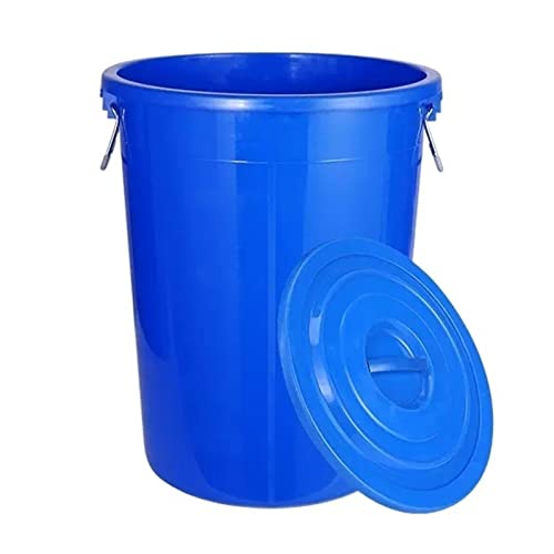 Mülltonne 50/60/100/160/280L Mülleimer, gewerblicher Mülleimer mit großem Fassungsvermögen und Deckel, verdickter Mülleimer for die Haushaltsküche, runder industrieller Mülleimer Garbage Bin(280L,Blue von CFY652