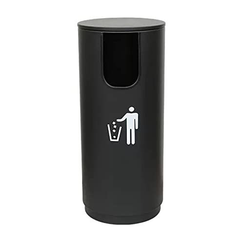 Mülltonne Innen-/Außen-Mülleimer-Abfallbehälter, zylindrischer Metall-Mülleimer mit Deckel, U-förmige Öffnung, moderner, gewerblicher Mülleimer for Privathaushalte Garbage Bin(Schwarz,28*75cm) Mülltonne Innen-/Außen-Mülleimer-Abfallbehälter, zylindrischer Metall-Mülleimer mit Deckel, U-förmige Öffnung, moderner, gewerblicher Mülleimer for Privathaushalte Garbage Bin(Schwarz,28*75cm) von CFY652