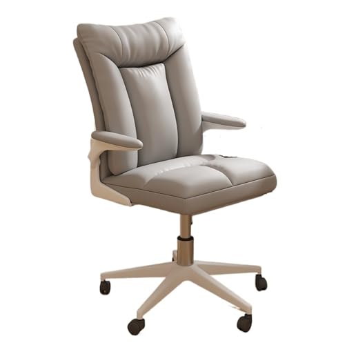 Office Chair Bequemer, weicher Bürostuhl mit verstellbaren Armlehnen, PU-Leder, verstellbarer Drehstuhl for Zuhause, Schlafzimmer, Arbeitszimmerstuhl, Bürostuhl mit mittlerer Rückenlehne, Lift Bürostu von CFY652