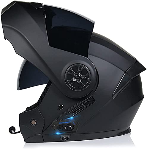 CFZWJ Motorrad Integralhelm Herren für Damen mit Sonnenblende Bluetooth Klapphelm mit Bluetooth Integriert Helm ECE/DOT Zertifiziert Racing Intercom Radio Helm von CFZWJ
