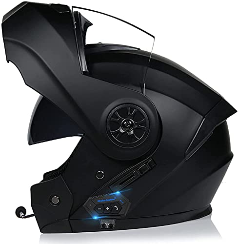 CFZWJ Motorrad Integralhelm Herren für Damen mit Sonnenblende Bluetooth Klapphelm mit Bluetooth Integriert Helm ECE/DOT Zertifiziert Racing Intercom Radio Helm von CFZWJ