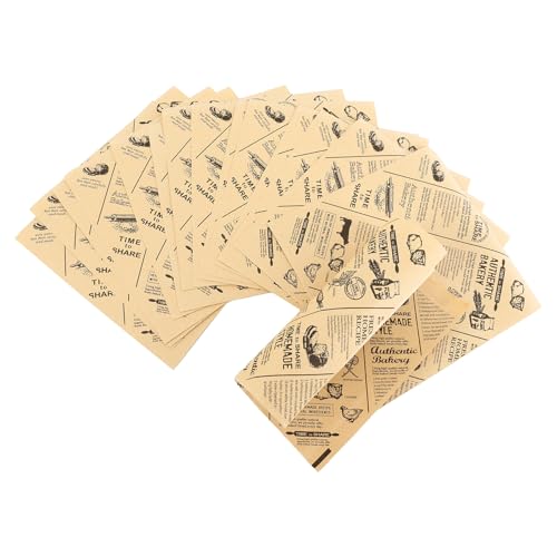 Burger Papier 150Er Pack - Fettdichtes Einwickelpapier 15X15Cm,Butterbrotpapier,Käsepapier,Backpapier Zeitungsoptik - Ideal Für Burger,Pommes - Perfekt Für Imbisse, Restaurants Und Privatgebrauch von CFifHtOL