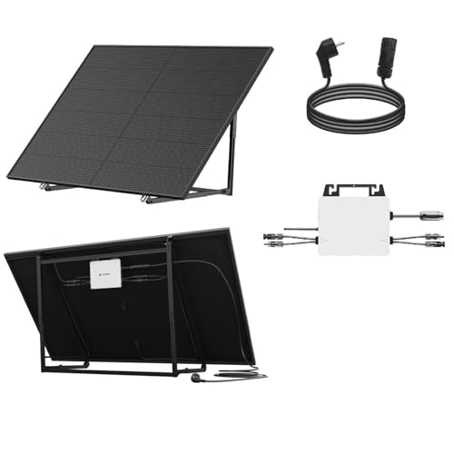 CamperGold® 850W Balkonkraftwerk 800W komplett Steckdose - 800 Watt upgradebarer Wechselrichter 600W/800W - 2 X 425W Solarmodule Komplettset (850W Balkonkraftwerk Ohne Speicher) von CG Camper Gold