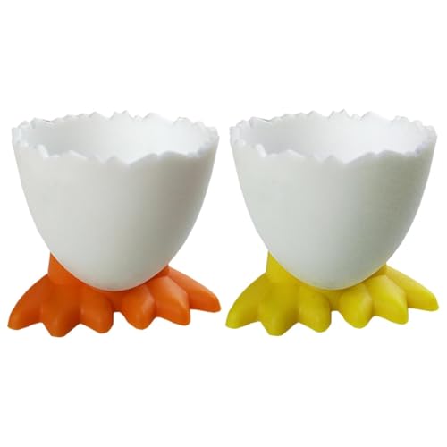CGACCSD 2 x Eierbecher für Kinder, personalisierbar, Eiertablett, Eierplatte, Cartoon-Ei, Schalenform von CGACCSD