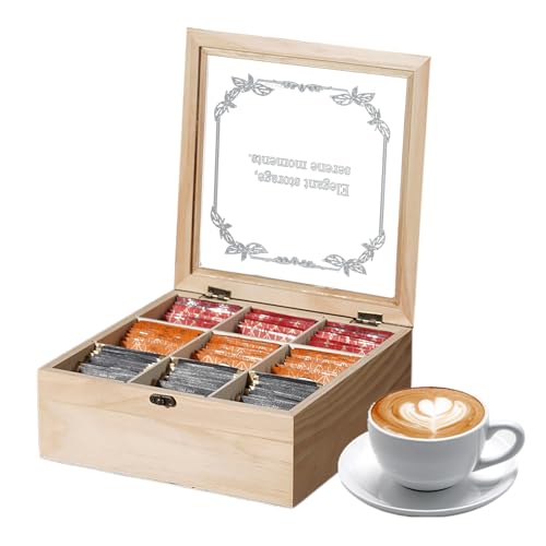 CGACCSD Aufbewahrungsbox für Tee – 9 Fächer zur Aufbewahrung von Beuteln | ideales Geschenk für Freunde, Familie, Kollegen von CGACCSD