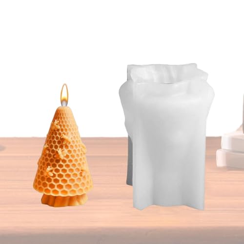 CGACCSD Bienenzylinder-Silikonform, Honigkamm-Silikonform | 3D-Kerzenzylinder-Seifenform, Heimdekoration von CGACCSD
