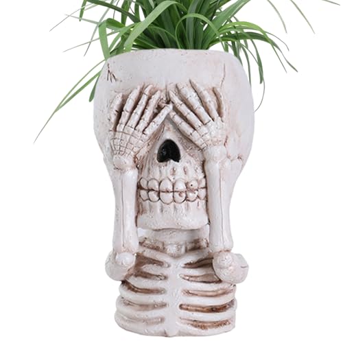 CGACCSD Blumentopf in Form eines Totenkopfes für den Innenbereich, Blumentopf in Form eines Totenkopfes | Zimmerpflanze im Topf, Totenkopf-Vase, Sukkulentopf, Pflanzgefäß von CGACCSD