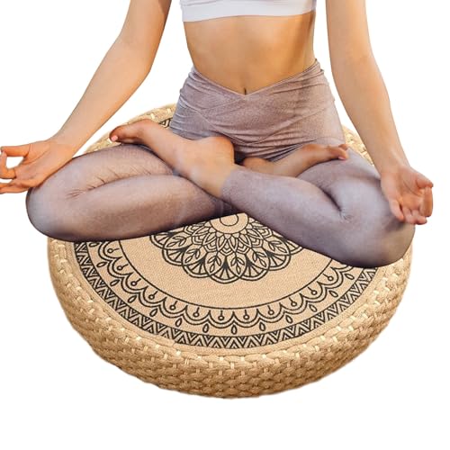 CGACCSD Boden-Sitzkissen, Meditations- und Yogakissen, Meditationskissen, runder Teppich, Boho, für Yoga und Entspannung zu Hause von CGACCSD