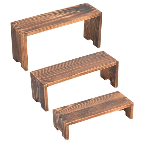 CGACCSD Cupcake-Ständer aus Holz – Dessertregal aus Holz für Gebäck – multifunktionaler rechteckiger Ständer für Gebäck, Schmuck, Figuren und Düfte von CGACCSD