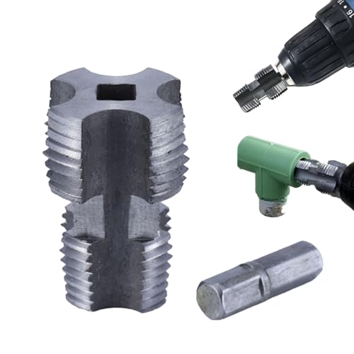 CGACCSD Gewindeherstellungswerkzeug für elektrische Bohrmaschine, Wasserschlaucheinfädler, ergonomischer Innenschlaucheinfädler 1/2 Zoll, wiederverwendbares Handgewindewerkzeug, 3/4 Klempnerwerkzeug von CGACCSD