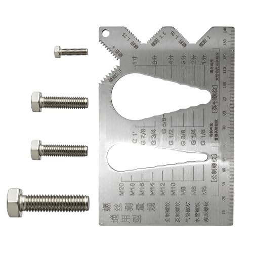 CGACCSD Gewindeprüflehre - Bolzen Messwerkzeug | Metrische Gewindemesslehre für Technik Kfz Wartung Haushalt Sanitär von CGACCSD