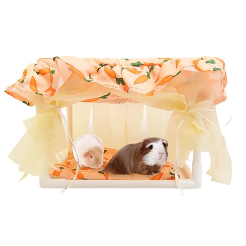 CGACCSD Hamsterhaus | Plüschig Kuschelig Gemütliche Igel Schlafhöhle | Kuscheliger Vorhang Tür Unterschlupf Für Hamster Rennmäuse Kaninchen Chinchilla Einstreu Spielzimmer Kleine Haustiere von CGACCSD