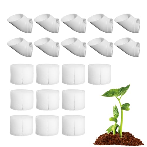 CGACCSD Hydrokultur-Set mit 10 Hydrokultur-Näpfen für Hydrokultur, Anzuchtsystem ohne Boden, mit Schwamm, für Gewächshaus, Balkon, Innenbereich von CGACCSD