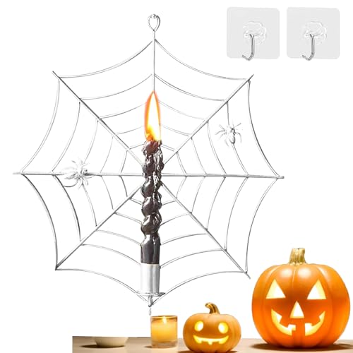CGACCSD Kerzenhalter im Gothic-Stil | Kerzenhalter aus Spinnennetz für Kerzen mit schrägen Kerzen | Dekorative Halterung Gothic Party für Wand Flur Schlafzimmer Wohnzimmer Deko Halloween Haus Partys von CGACCSD