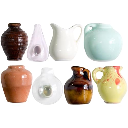 CGACCSD Kühlschrankmagnete in Vase, kleine Kühlschrankmagnete Vase | Niedliche Kühlschranktiere | Kühlschrank aus Keramik Vase 3D Süße Magnetaufkleber für von CGACCSD