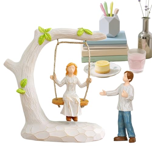 CGACCSD Liebesstatue auf Schaukel – Skulptur Liebe Romantik – Dekorative Statue für Haus Schlafzimmer Tisch Wohnzimmer Regal Valentinstag von CGACCSD