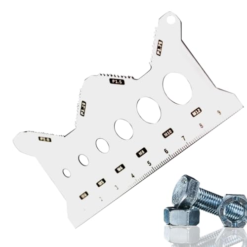 CGACCSD Messgerät für Bolzen, Gewindeschablone für Muttern und Bolzen, doppelseitiger Identifikator, tragbar, Standard, Edelstahl, für Werkstatt, Installation, Möbel, Reparatur von CGACCSD