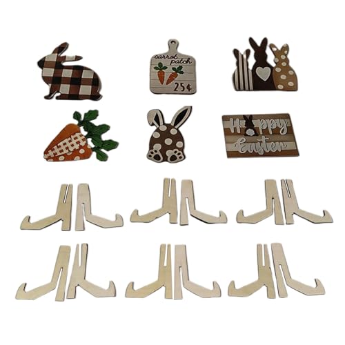 CGACCSD Ostertablett-Dekorationsset, mehrstufiges Oster-Tablett-Dekorationsset, Ostern | Tischdekorationsschild in Form eines Haseneis von CGACCSD