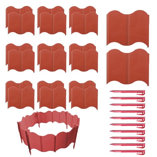 CGACCSD Rasenkante Und Landschaftseinfassung | Flexible Grenzbefestigung 20 Stück,Entfernbare Flexible Einfassung Für Gehwege Garten Beete Vorgarten Auffahrt von CGACCSD
