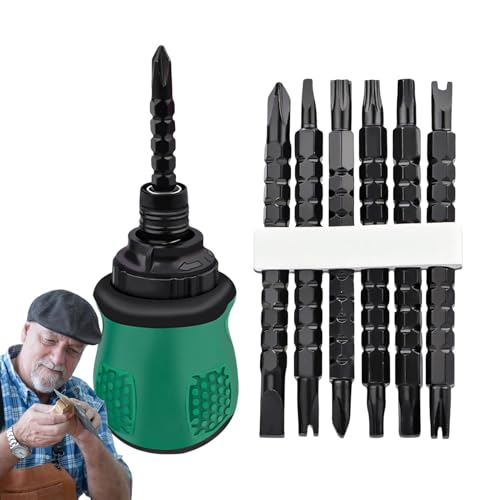 CGACCSD Ratschen-Bit-Treiber, Multi-Bit-Schraubendreher, 13-fach-Doppelkopf-Ratschen-Set – Reversibles tragbares Reparaturwerkzeug für Spielzeug von CGACCSD