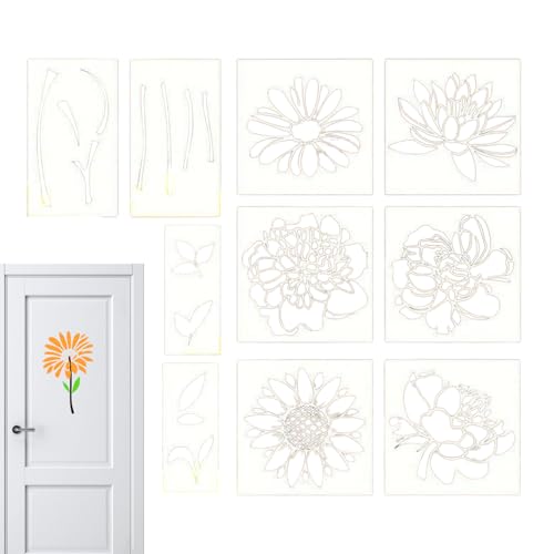 CGACCSD Schablonen für kreative Malerei, Blumenschablonen für Wandmalerei, dekorative Schichtung für Wand, Holz, Außenbereich, Kunsthandwerk CGACCSD Schablonen für kreative Malerei, Blumenschablonen für Wandmalerei, dekorative Schichtung für Wand, Holz, Außenbereich, Kunsthandwerk von CGACCSD