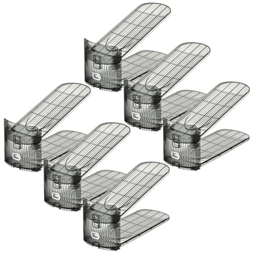 CGACCSD Schuhfach-Organizer | Schuhorganizer 6er Set,Rutschfester Stapelbarer Doppelschicht-Halter Mit Höhenverstellung Zur Aufbewahrung Für Wand Bett Studentenzimmer von CGACCSD