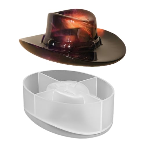 CGACCSD Silikonform Für Epoxidharz - 3D Cowboyhut Form - Antihaft Backwerkzeug Aus Epoxidharz Wiederverwendbar Für Desserts Süßigkeiten Seife Eiskerzen Skulptur Bastelprojekte von CGACCSD