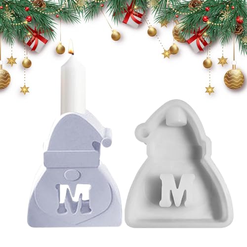 CGACCSD Silikonkerzenformen, Weihnachten Silikonform, Weihnachtsmann Harz Kerzenform, Easy Release Kerzenhalter, Wiederverwendbare Weihnachtsornamente für Weihnachten von CGACCSD