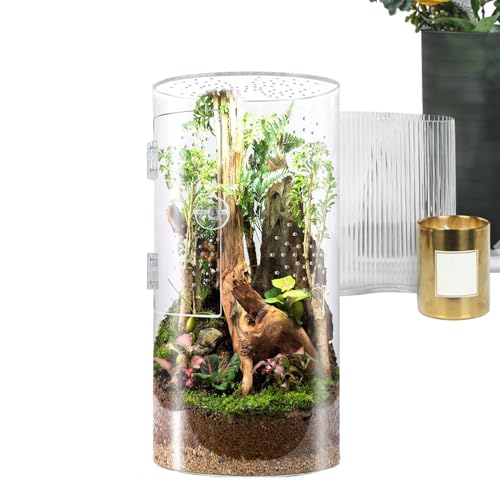 CGACCSD Spinnenlautsprecher, Spinnenterrarium, belüftetes Reptilienterrarium aus Acryl, wasserdichtes Vogelspinnengehäuse mit Tür zum Öffnen für kleine Reptilien, Spinnen und CGACCSD Spinnenlautsprecher, Spinnenterrarium, belüftetes Reptilienterrarium aus Acryl, wasserdichtes Vogelspinnengehäuse mit Tür zum Öffnen für kleine Reptilien, Spinnen und von CGACCSD