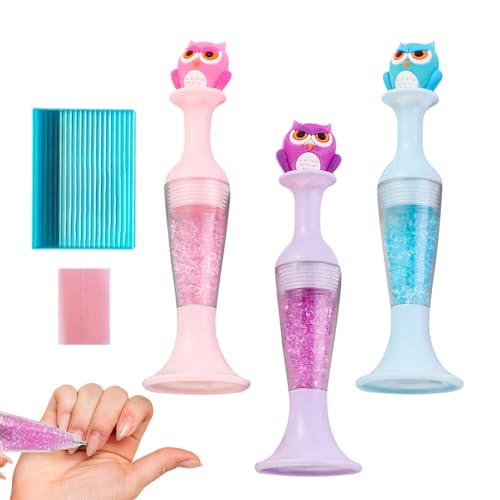 CGACCSD Strass-Malstift, Blumen-Bohrstift | 3 x Perlenpunktstifte in Blumenform im Eulen-Design, 3 x – ergonomische Punktwerkzeuge für Erwachsene von CGACCSD