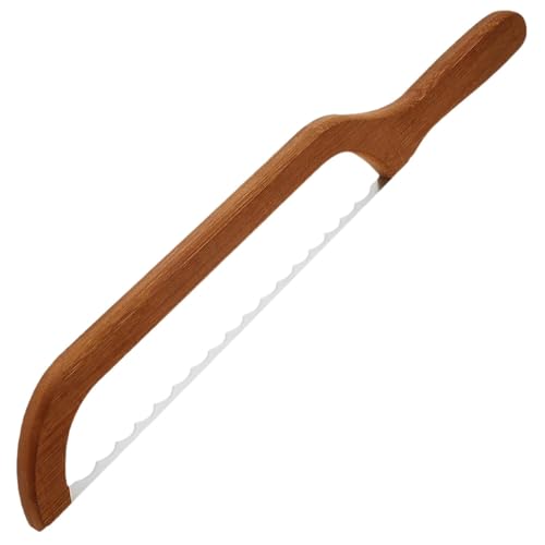CGACCSD Thekenschneider, Schneider, Handschneider, Handschneider, Schneidemaschine mit Knotenmuster, gezackter Edelstahlsägenschneider mit komfortablem Holzgriff, für Heimwerker von CGACCSD
