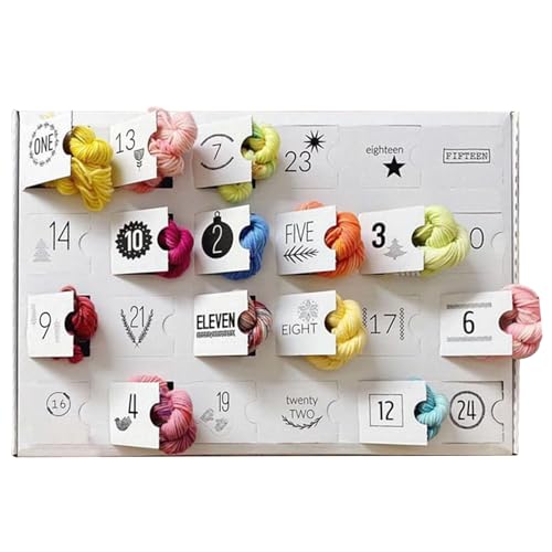CGACCSD Weihnachts Adventskalender Häkelgarn, 24 Tage Häkelgarn Countdown Kalender, Buntes Nähkunst Andenken Für Kinder Und Erwachsene Anfänger CGACCSD Weihnachts Adventskalender Häkelgarn, 24 Tage Häkelgarn Countdown Kalender, Buntes Nähkunst Andenken Für Kinder Und Erwachsene Anfänger von CGACCSD