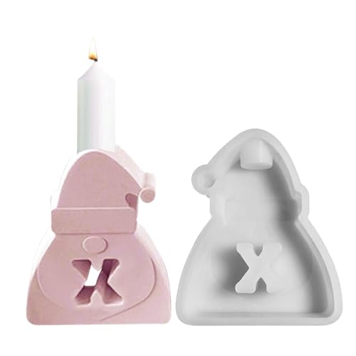 CGACCSD Weihnachtsmann Silikonform Kerzenformen Silikonform Weihnachtsmann Silikonform Antihaft-Harz-Kerzenform | Easy Release Kerzenhalter, Weihnachtsornamente inkl von CGACCSD