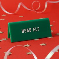 Acryl "Kopf Elf' Schreibtisch Schild Grün Geschenk Für Weihnachten von CGBGiftware