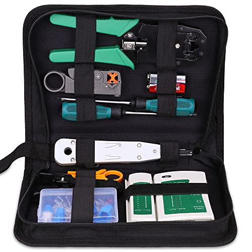 CGBOOM 16 in 1 Netzwerk Werkzeug Set, Netzwerk Reparaturwerkzeuge, Netzwerk Kabeltester Kit, Patchkabel Tester, LAN Kabel Tester für RJ45, RJ11, RJ12 DIY Haushalt Computer Wartung von CGBOOM