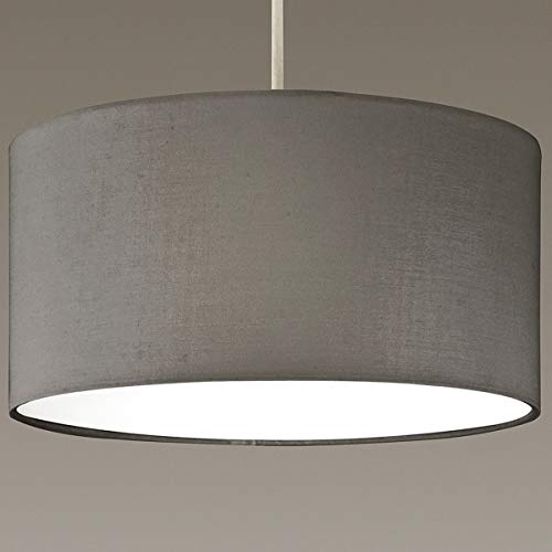 CGC Bodentrommel für Diffusor, grau, opal, robuster Lampenschirm aus schwarzem Stoff von CGC Lighting