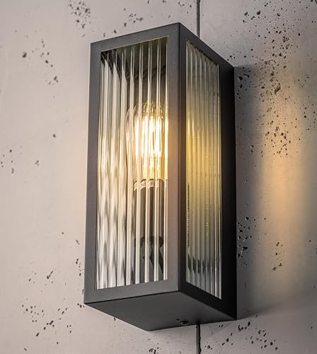 CGC Lighting Außenwandleuchte E27 schwarz abgeschrägtes Glas (Schwarz) von CGC Lighting