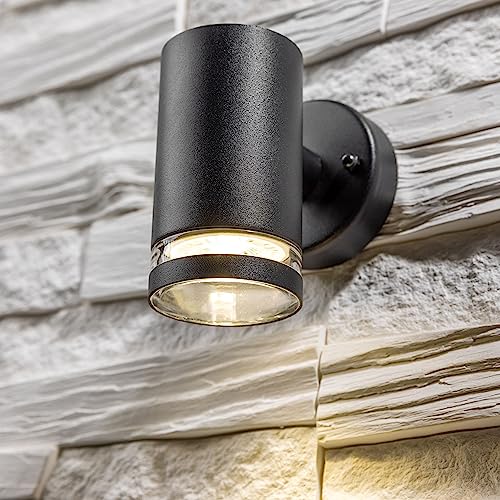 CGC Lighting Außenwandleuchte nach oben oder unten montiert, moderner Ring, wetterfest (schwarzes Einzellicht) von CGC Lighting
